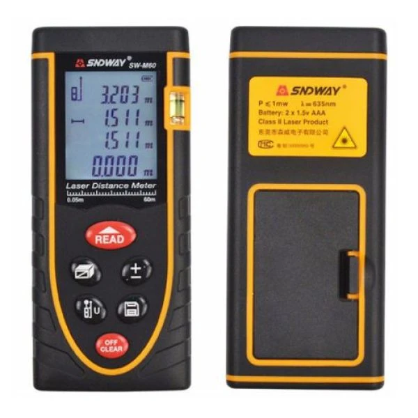 Máy Đo Khoảng Cách Laser SNDWAY SW-M60 bằng tia laser đo xa 60m